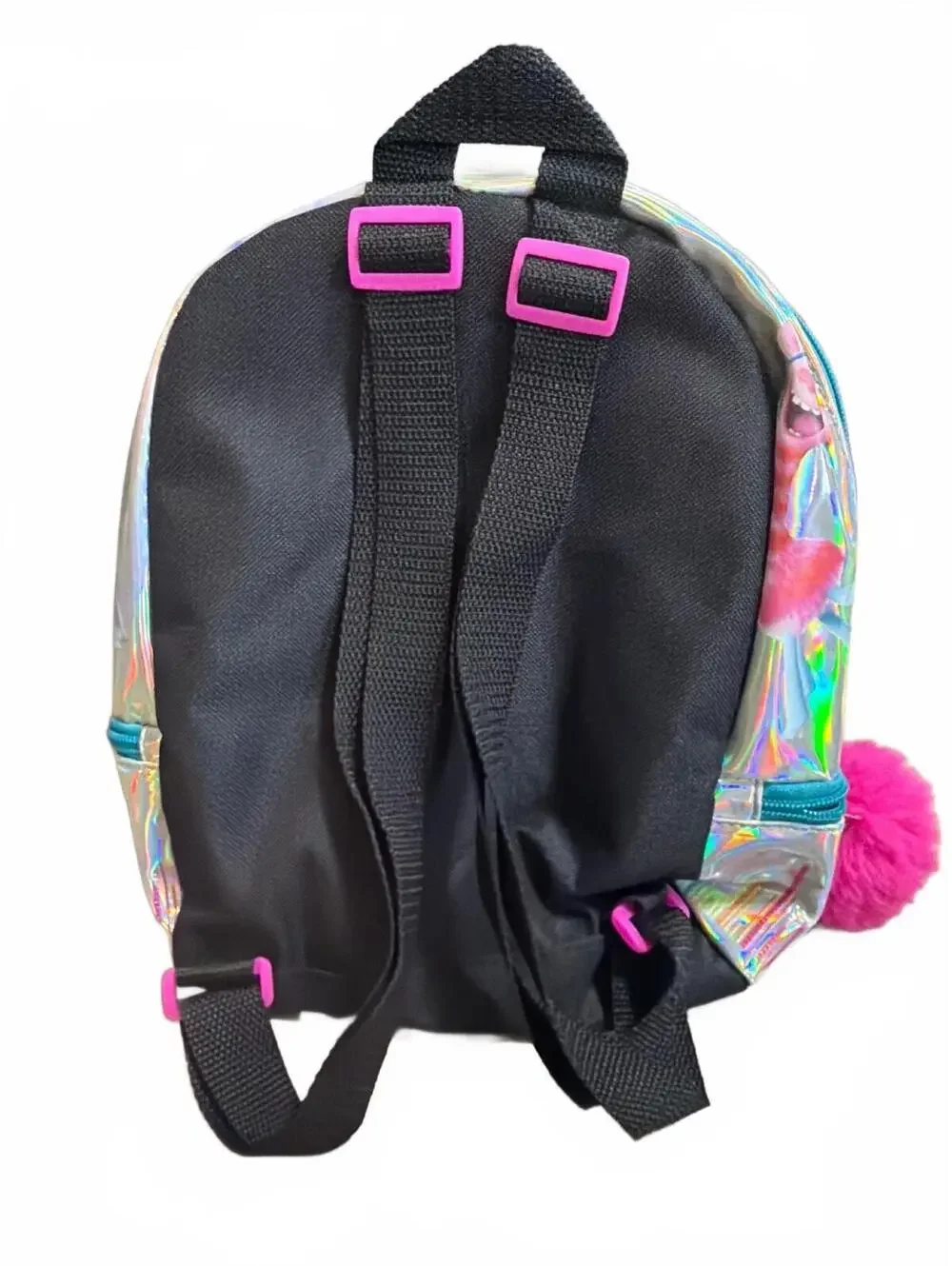 DreamWorks Trolls World Tour Holographic Mini Backpack with Pink Pom Pom